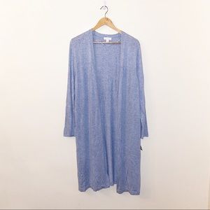 Charter Club Womens Open Cardigan Sweater Blue (L)